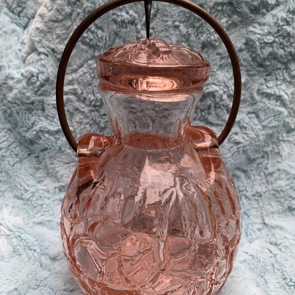 Glass Hand Blown Crackle Honey Jar by Chet Cole - Picture 1 of 15